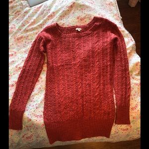 Red female long sleeve sweater